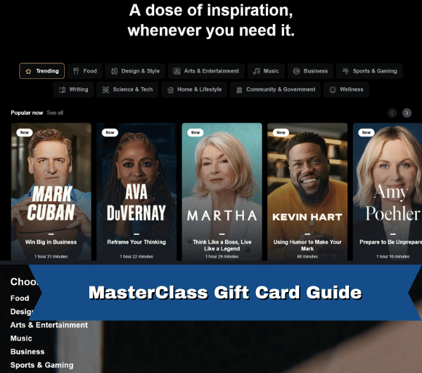 MasterClass Gift Card Guide